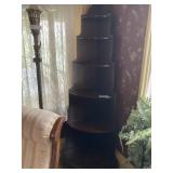 Vintage Walnut Corner Etagere