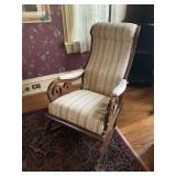Vintage Walnut Upholstered Rocking Chair