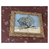 Winter Scene Print in Ornate Frame