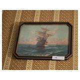 Print of Sail Ship at Sea