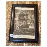 Print of Sail Ship at Sea in Frame