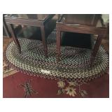 Vintage Multi-Color Oval Braided Rug