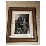 Lithograph Print of Young Lady Feeding Horse