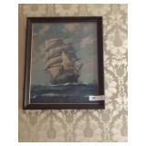 Print of Sail Ship at Sea