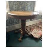 Modern Oak Circular Table with Claw Feet