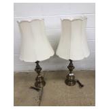 (2) Brass Plated Table Lamps