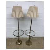 Pair of Brass & Glass Lamp Tables