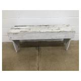 White Painted Primitive Bench
