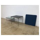 (2) Card Tables & Small Table w/ Chrome Legs