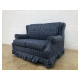 Blue Upholstered Sleeper Loveseat