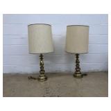(2) Brass Plated Table Lamps
