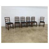 (6) Upholstered Ribbon Back Dining Chairs