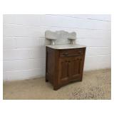 Victorian Walnut Marble Top Wash Stand