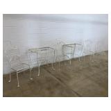 6 Pc. White Metal Patio Set