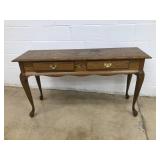 Oak Modern Queen Anne Style Sofa Table