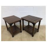 (2) Wooden End Tables