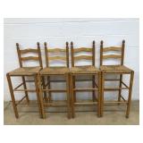 Set of 4 Rush Seat Bar Stool