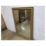 Beveled Edged Framed Mirror in Gold Frame