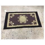 Modern Hooked Rug with Black Border