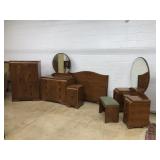 5 Pc. Waterfall Deco Bedroom Suit