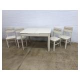 5 Pc. White Painted Table & Chair Set