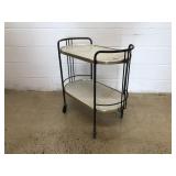 Mid Century Metal Oval Serving Cart