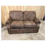 Suede Upholstered Loveseat