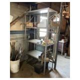 Metal Utility Shelf and Contents