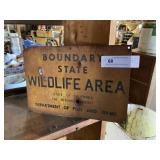 Vintage Double Sided Fishing Game Sign
