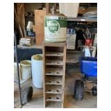 Quaker State 5 Gallon Advertising Can, Oak Box