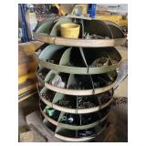 Vintage Industrial 6 Tray Swivel Hardware Bin