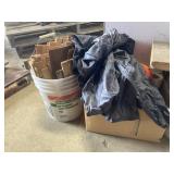 Bucket of Shim Shingles and Box of Hardware