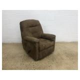 Suede Upholstered Brown Reclining Chair