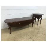 Drop Leaf Coffee Table & Oval End Table