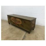 Antique Dovetailed Double-Lid Wood Box