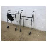 (2) Aluminum Folding Walkers