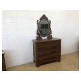 Vintage Cottage Walnut 4-Drawer Chest