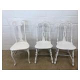 (3) White Painted Side Chairs