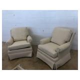 (2) Matching Striped Upholstery Chairs