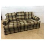 Plaid Upholstered Sofa