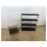 Metal Bookshelf & Log Rack