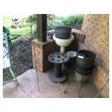 Plastic Planters and Wire Garden Chair Planter