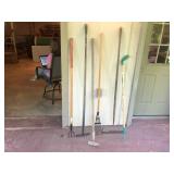 Garden Tools- Stone Rake, Hoes, Etc.
