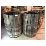 (2) Vintage Wooden Stave Barrels