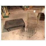 Heavy Duty Metal Rolling Dolly, Wire Record Holder