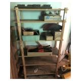 Wooden Shelf and Contents