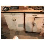 (2) Metal Vintage Kitchen Cabinets