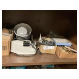 Contents of Shelf- Knife Sharpener, Etc.