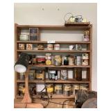 Wood Shelf with Various Paints and Stains