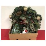 Christmas Decor, Bell Figurines, Heart Basket,